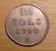 781,  III Sols,  1790 H,  1/1,  R!