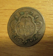 1/2 Soldo 1791 A, +1/1,  R!
