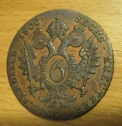 6 krejcar  1800 C, +1/1+