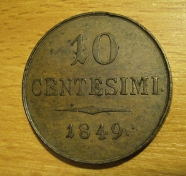 10 centesimi 1849 M, -0/0-,  R!