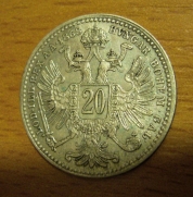 20 krejcar 1868 b.zn. +1/1+