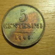 5 centesimi 1849 M, 1/1