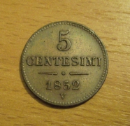 5 centesimi 1852 V, 1/1