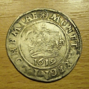 České  stavy, 12 krejcar  1619,  Kutná  Hora,  1/1,  RR!