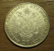 20 krejcar  1831 M, -1/1- R!