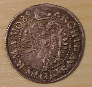 3 krejcar , 1589,  Wien, Rudolf II., 1/1, R!