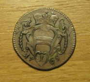 Pfennig  1765,  b. zn.,  1/1