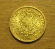 20 Reichsmark  1873 E, (Sachsen), 1/1