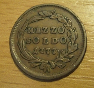 Mezzo Soldo 1777 b.z. +1/1 