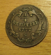 1/4 krejcar  1777 S, +1/1+ R!!