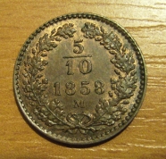 5/10 krejcar  1858 M 0/0  R!!