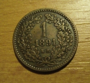 krejcar  1891 K.B., 1/1 !!