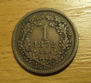 krejcar  1872 K.B. 1/1- !!
