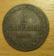 1/2 krejcar  1812 A, 1/1+