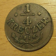 1/4 krejcar 1816 B,  1/1