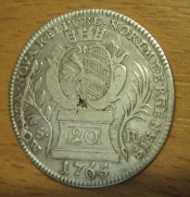 20 krejcar  1765 pro Nürnberg, -1/1- R!!