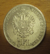 1/4 zlatník 1862 V, 1/1-
