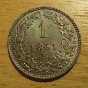 krejcar  1861 B, 0/0