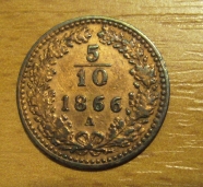 5/10 krejcar   1866 A, 1/1-
