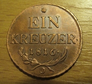 krejcar  1816 O, +1/1+ R!!