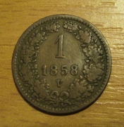 krejcar  1858 V, -1/1-, R!!