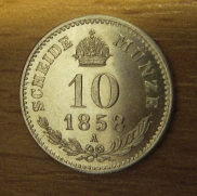 10 krejcar  1858 A,  0/0