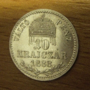 10 krejcar  1888 K.B., 0/0-  R!