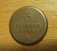 1/4 krejcar  1782 A, -0/0 (tlustý typ)  RR!!