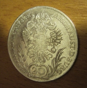 20 krejcar  1782 F, -1/1-, 